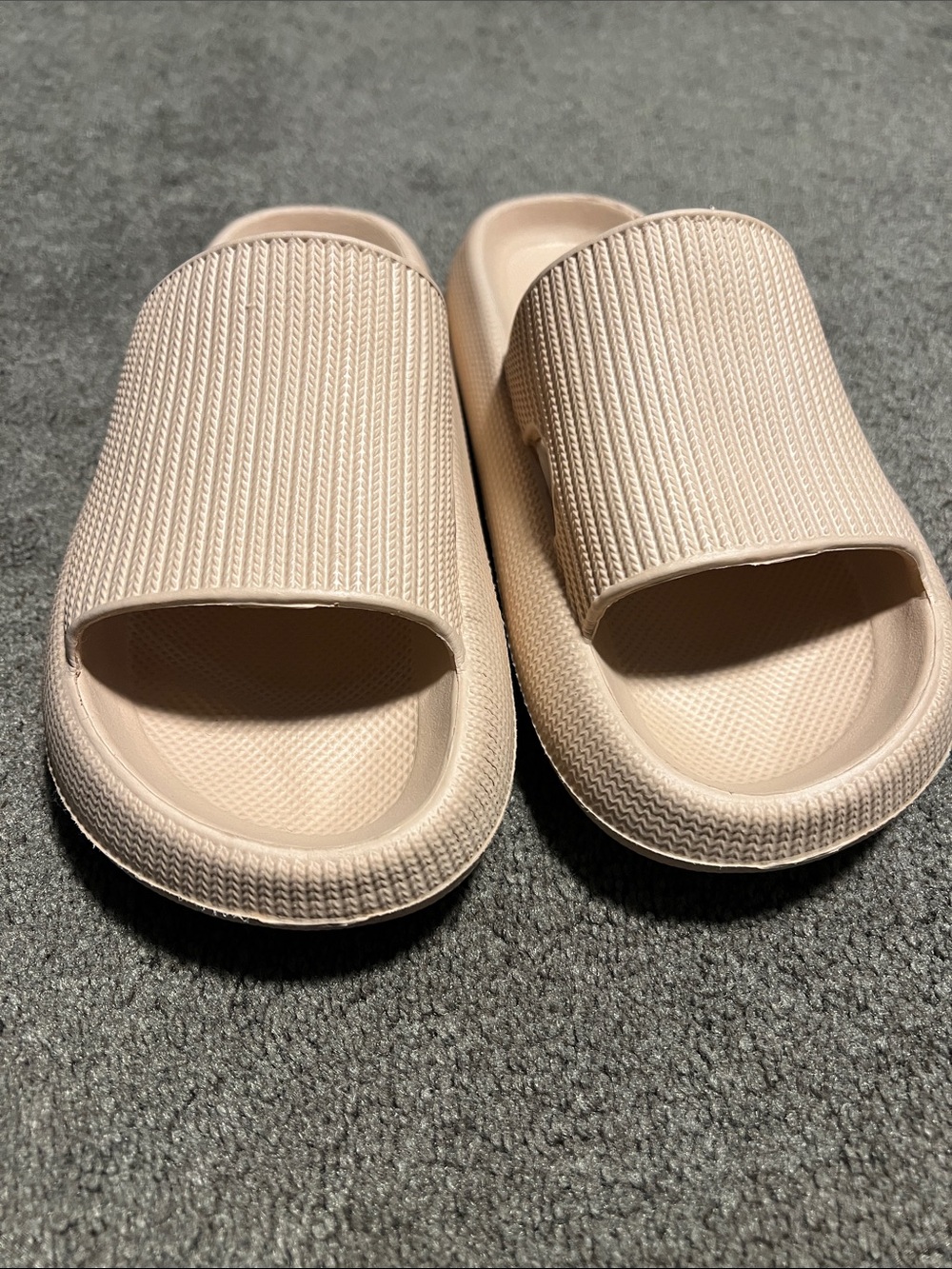Cloudies Neutral Blush Slide Sandals - Slip-On Comfort